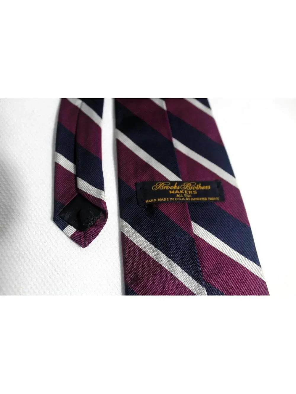 Vintage BROOKS BROTHERS Purple & Blue Silk Necktie, 3.75 X 58 Inches